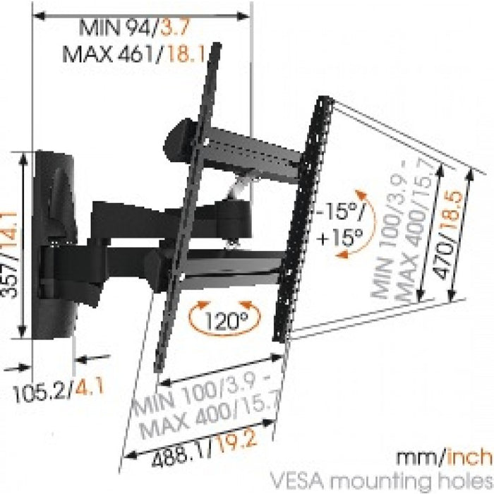 Vogel's WALL 2250 extra sterke tv muurbeugel voor schermen tot 55 inch