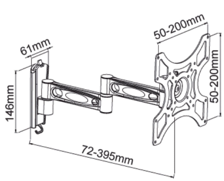 Wandhalterung für Bildschirme bis 55 Zoll (max.VESA 400x400)