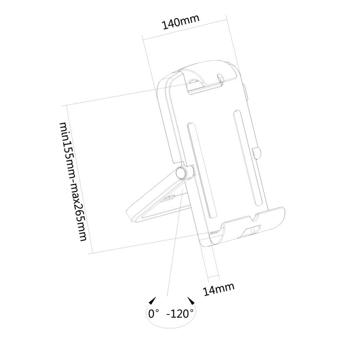 TABLET-UN200WHITE NewStar universeller Tablet-Halter