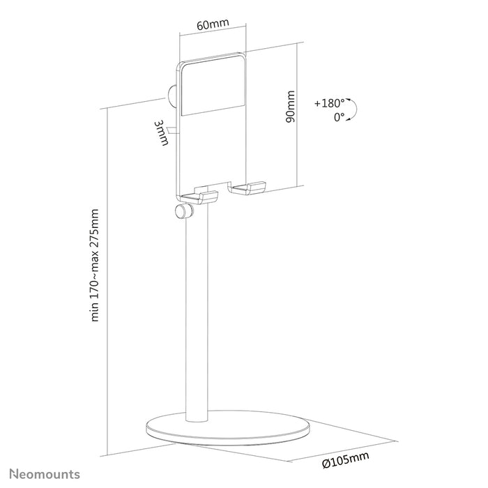 Höhenverstellbare Telefonhalterung – Silber