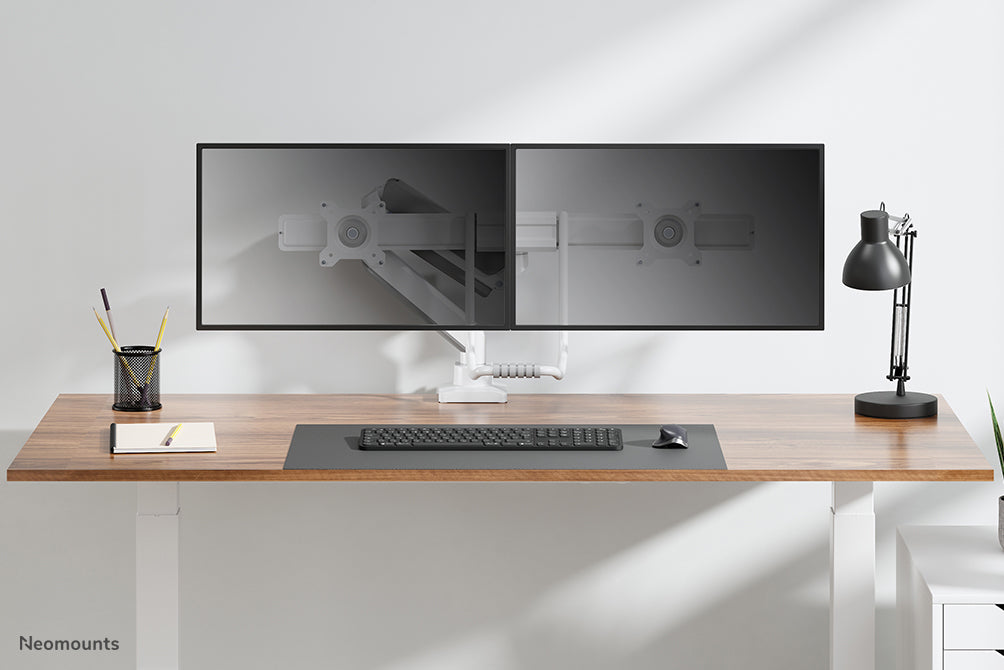 DS75-450BL2 vollbewegliche Monitor-Tischhalterung für 17-32-Zoll-Bildschirme – Weiß