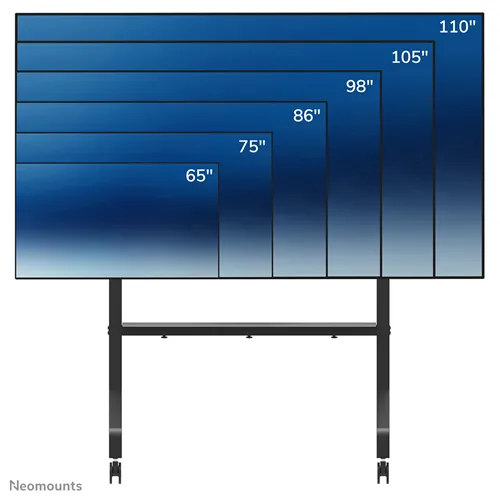 Neomounts FL50-575BL1 Vloersteun: Mobiele Oplossing voor 65-110 inch TV's - Zwart