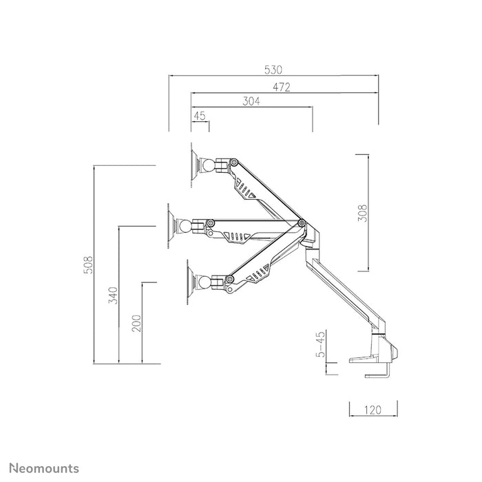 FPMA-D750DBLACK2 ist eine Gasfeder-Tischhalterung für Flachbildschirme bis 32 Zoll (81 cm).