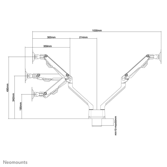 FPMA-D750DWHITE ist eine Gasfeder-Tischhalterung für Flachbildschirme bis 32 Zoll (81 cm).