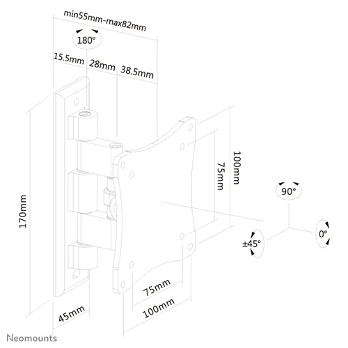 NewStar FPMA-W810 schwarze TV-Halterung