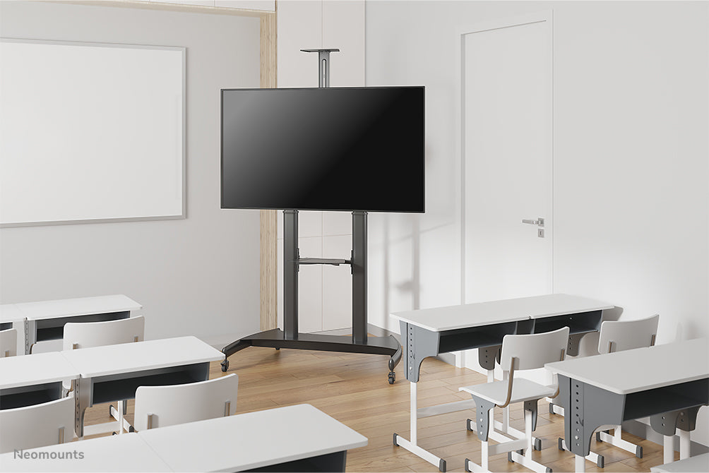PLASMA-M1950E ist ein mobiles Möbel für Flachbildschirme bis 100 Zoll (254 cm). inkl. Laptop-Plattform.