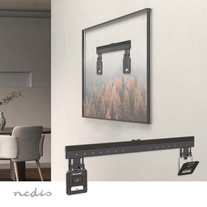 Nedis Vaste TV-Muurbeugel 43-100 Inch - Ultra Dunne Micro-Gap - Max. 75 kg - Zwart - VESA Compatibel.