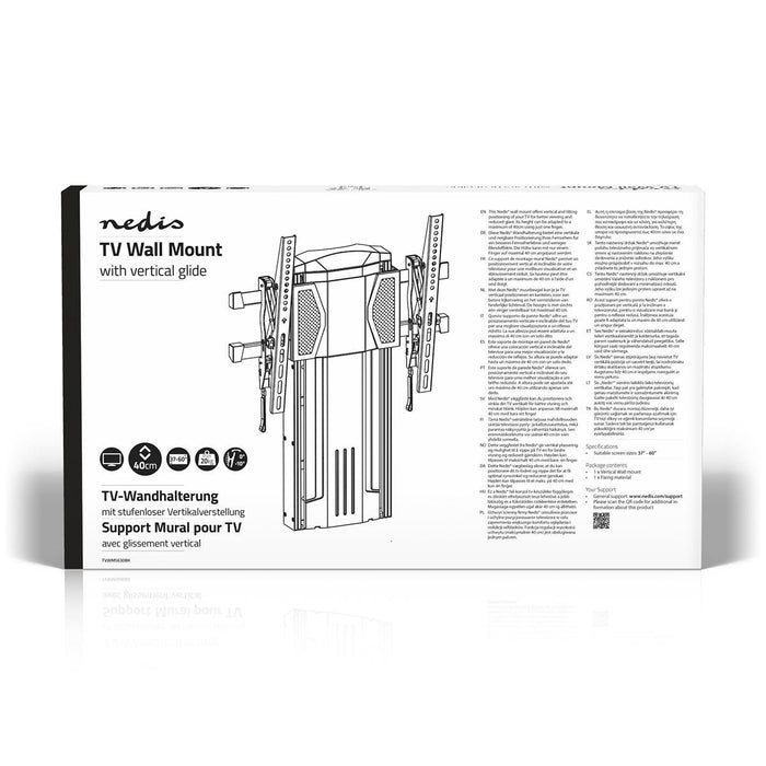 TV Muurbeugel | Verticaal | 37 - 60" | Max. 20 kg | 0° ~ -10° Kantelhoek