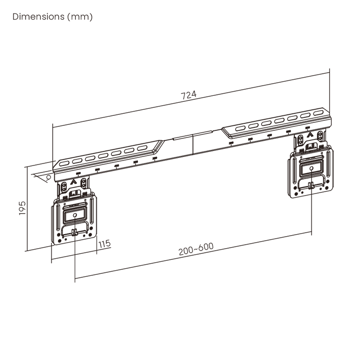 Wolff Mount Ultra Flache TV-Wandhalterung 9 mm 32-86 Zoll | Feste TV-Halterung bis 75 kg