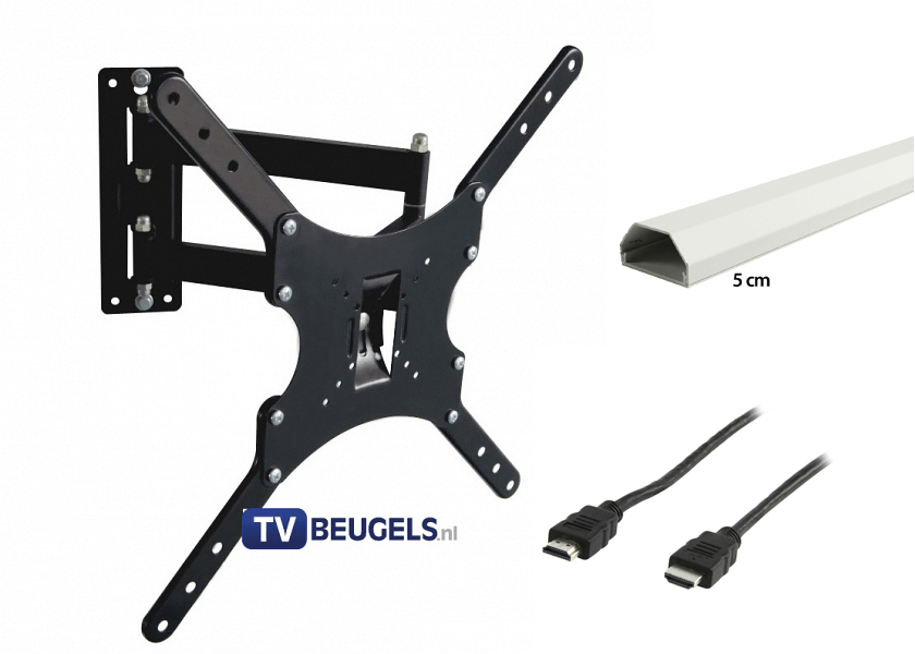 Kombipaket schwenk- und neigbare TV-Halterung für Bildschirme bis zu 46 Zoll