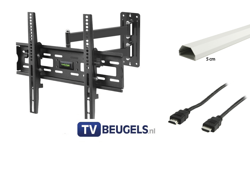 Combi pakket - Muurbeugel met een kabelgoot en hdmi kabel