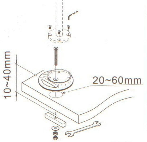 NewStar FPMA-D9GROMMET Montageplatte für Schreibtischtülle