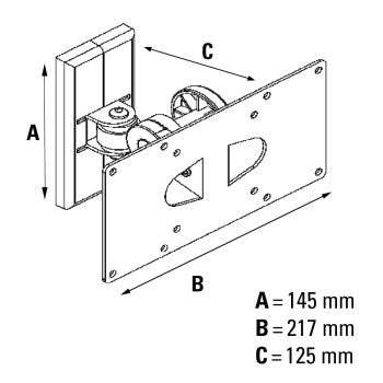 Hama muurbeugel zwart Vesa 200x100 knik tilt